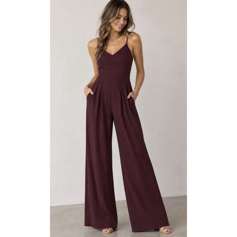HALARA Breezeful Backless Side Invisible Zipper Pocket Wide Leg Sm Pet Amaranth